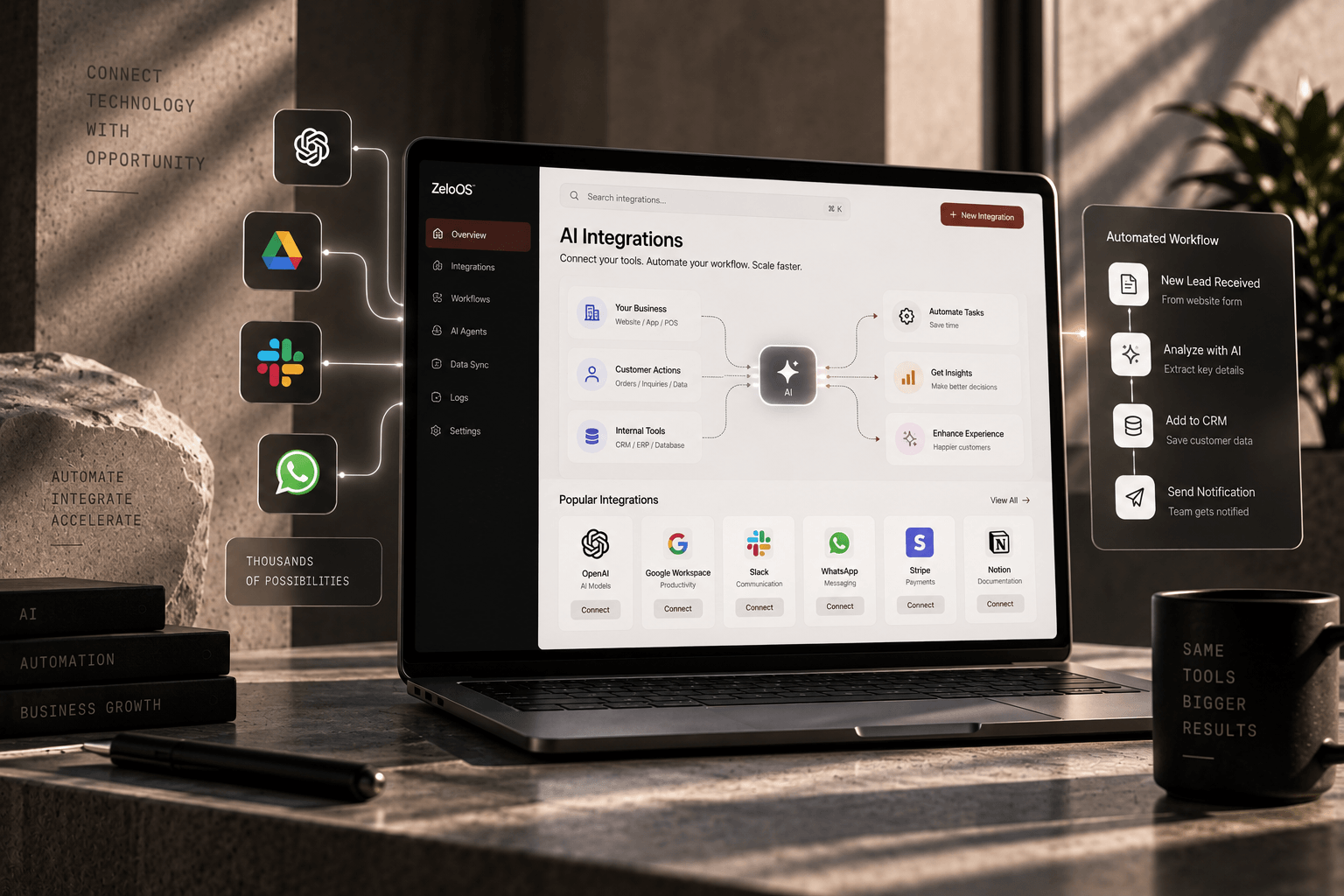 AI integrations and intelligent features by ZeloOS